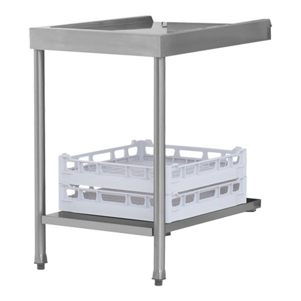 Aanvoertafel met onderschap voor korven | 700mm breed | 700x575x850(h)mm