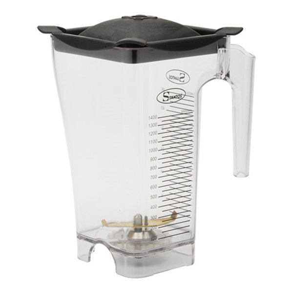 Mengbeker met deksel/afsluitdop + messtel 1,4L
