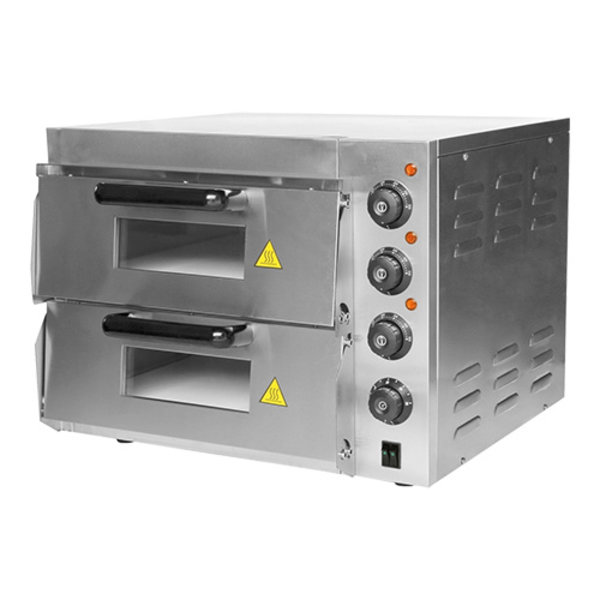 Pizza oven (40x40cm)x02 | 3kW | elke kamer is voorzien van separaat instelbare onder- en boven thermostaat | 560x585x434(h)mm