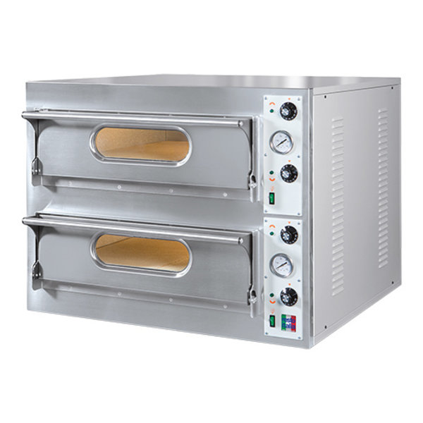 Pizza oven | 4+4 33Øcm | 9,4kW | Met chamotte bodem | 930x980x750(h)mm