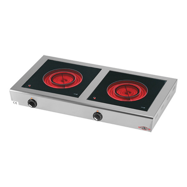Kooktoestel met extra kookcirkel | 2x 2,1kW | 785x415x105(h)mm