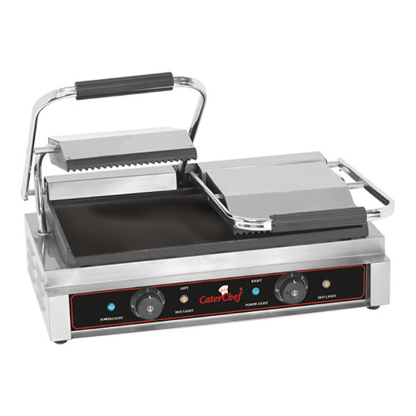 Contactgrill Duetto-Compact (glad/gegroefd) | 3.6kW | voorzien van een grote lekbak, spatrand | 566x320x193(h)mm
