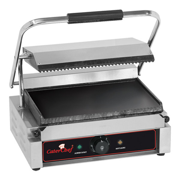Contactgrill Solo-Grande (glad/gegroefd) | 2.2kW | voorzien van een grote lekbak, spatrand |410x400x210(h)mm