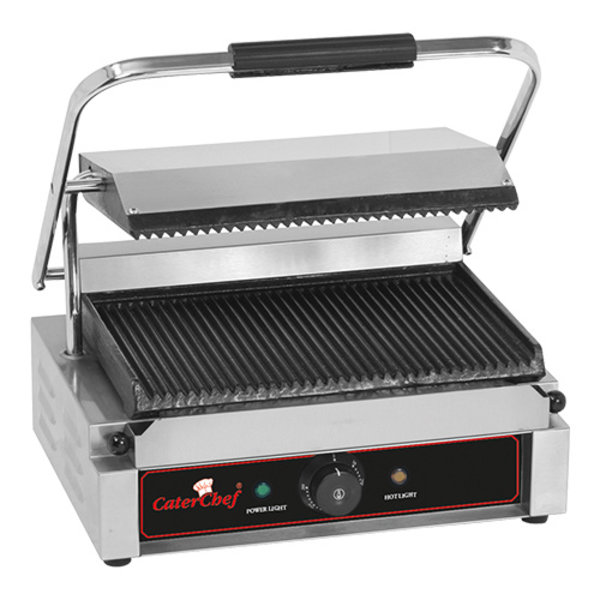 Contactgrill Solo-Grande (gegroefd/gegroefd) | 2.2kW | met thermostaat | 410x400x210(h)mm