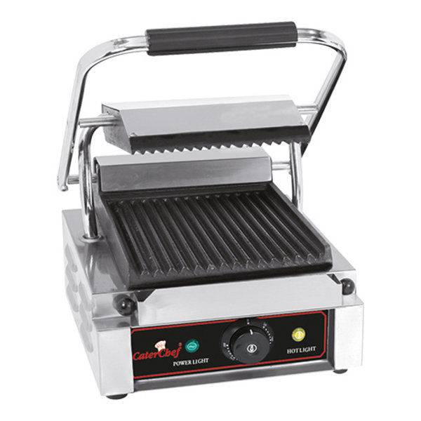 Contactgrill Solo-Compact (gegroefd/gegroefd) | 1.8kW | voorzien van grote lekbak | 290x287x205(h)mm