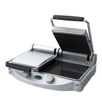 Spidocook Contactgrill Duo (glad/gegroefd) | 3kW | voorzien van twee onafhankelijke verhittingszones | 619x458x176(h)mm