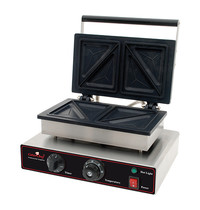 CaterChef Baktosti-apparaat RVS | 1,55kW | De tosti's worden in tweeën gedeeld | 390x340x250(h)mm