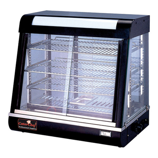 Warmhoudvitrine | Zwart | 30°C/110°C | Statisch | 3 Niveaus | Zelfbediening | 1.84kW (230V) | 660x437x645(h)mm