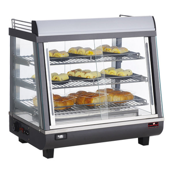 Warmhoudvitrine (cap.62x27/31/34cm) | 1kW | bovenruimte geschikt voor opslag bordjes | 675x484x663(h)mm