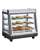 CaterChef Warmhoudvitrine (cap.62x27/31/34cm) | 1kW | bovenruimte geschikt voor opslag bordjes | 675x484x663(h)mm 