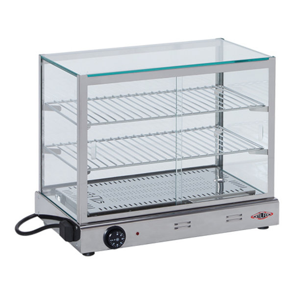 Warmhoudvitrine (cap.50x27cm) | 500W | met aan één zijde schuifruitjes | 530x350x436(h)mm