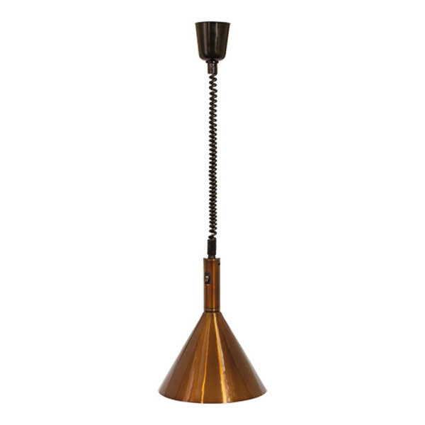 Warmhoudkap brons met in hoogte verstelbaar snoer max 136cm  Ø28cm