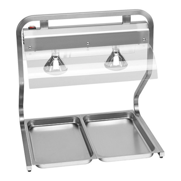 Warmhoudbrug RVS | 2/1 GN | 2 infrarode lampen | 230V | 680x530x720(h)mm