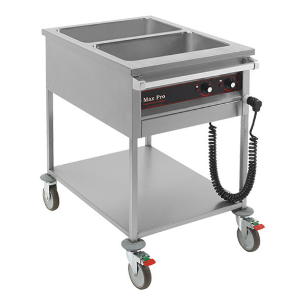 Bain Marie Wagen | GN1/1x2-200mm | 2kW | Afzonderlijk | Thermostatisch Instelbaar | 850x600x900(h)mm