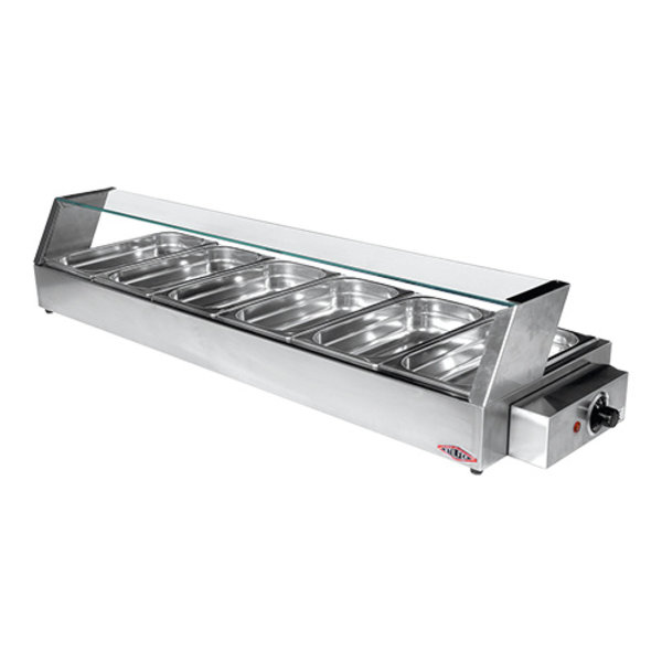 Warmhoudvitrine (cap.GN1/3x6-40mm) | 1,6kW | met thermostaat en controle lampje  | 1145x355x100(h)mm