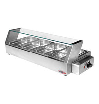 Stilfer Warmhoudvitrine | 4x 1/1 GN (65mm) | 1.2kW | Thermostatisch Instelbaar | 795x355x100(h)mm