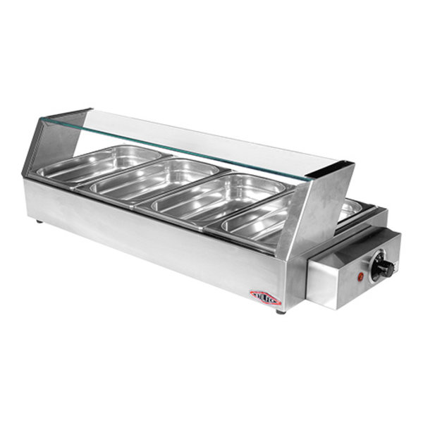 Warmhoudvitrine | 4x 1/3 GN (65mm) | 1.2kW | Thermostatisch Instelbaar | 795x355x100(h)mm