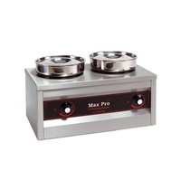 MaxPro Chocolade warmer (cap.2st.) | 500W | Met roestvrijstalen waterpannen en bain marie potten | 500x260x290(h)mm 
