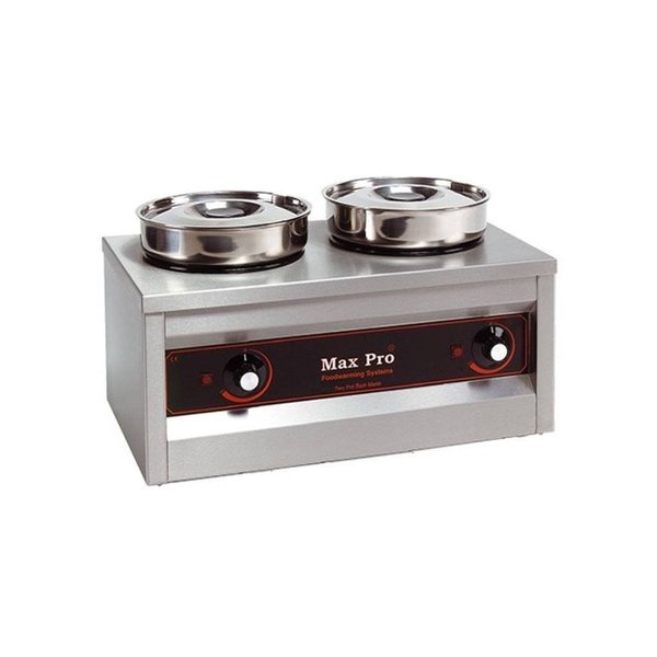 Chocolade warmer (cap.2st.) | 500W | Met roestvrijstalen waterpannen en bain marie potten | 500x260x290(h)mm