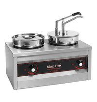 MaxPro Sauzen-dispenser RVS 2x 4,5L | 1000W | Met gesloten deksel | 500x260x430(h)mm 