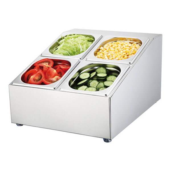 Bar garneerunit RVS | 4x 1/6 GN | 34,5x43x25(h)cm