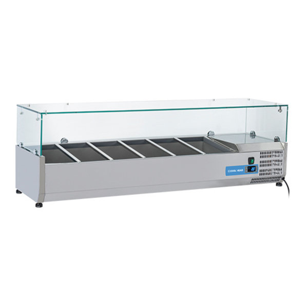Opzetkoelvitrine | 6x 1/4 GN | +2°C/+8°C | 1400x335x440(h)mm