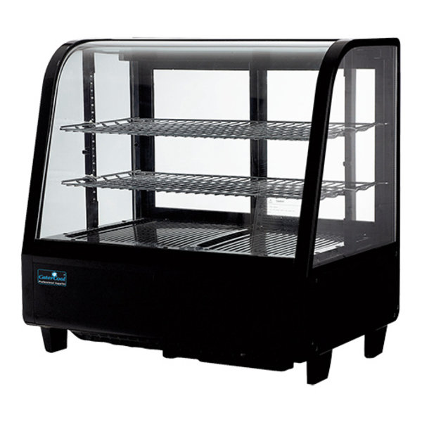 Koelvitrine | 100L | Zwart | +1°C/+12°C | 3 Niveaus | 682x450x675(h)mm