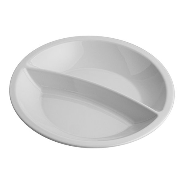 Bord porselein rond 2 vakken  Ø25,5x4,3(h)cm
