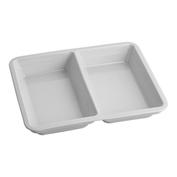 Bord porselein rechthoekig 2 vakken 23x17,5x3,5(h)cm