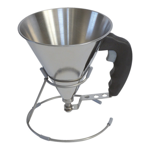 Mini portioneerder RVS met kunststof greep & uitloopdosering instelbaar + standaard 0,8 liter | Ø 15x15,5(h)cm