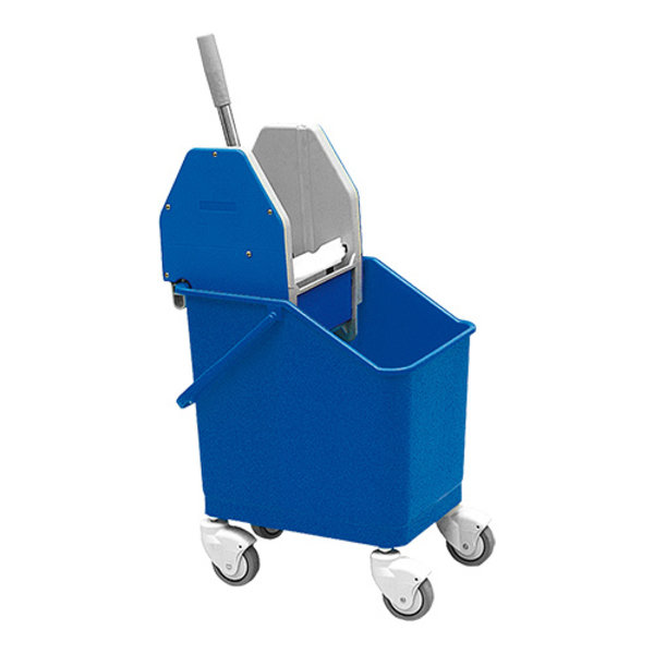 Dweil/droogwagen blauw kunststof incl mopwringer met metalen duwbeugel 25 liter | 450x330x840(h)mm