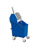 Denox Dweil/droogwagen blauw kunststof incl mopwringer met metalen duwbeugel 25 liter | 450x330x840(h)mm 