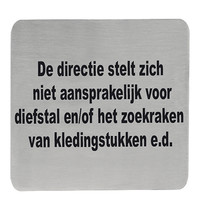 EMGA Infobord diefstal/zoekraken RVS zelfklevend 13x13cm EMGA Infobord diefstal/zoekraken RVS zelfklevend 13x13cm