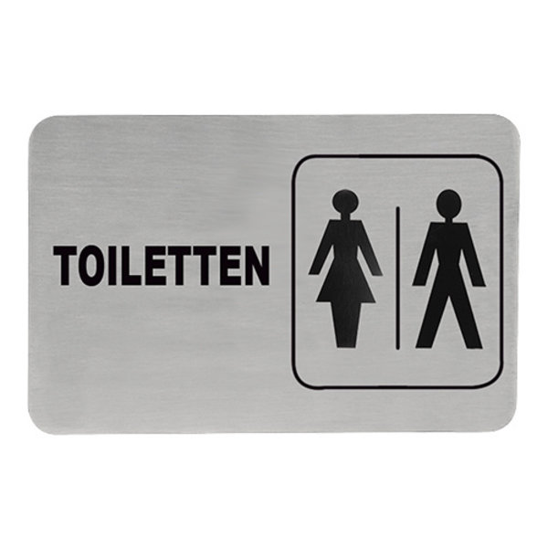 Infobord man/vrouw/toiletten RVS zelfklevend 11x6cm