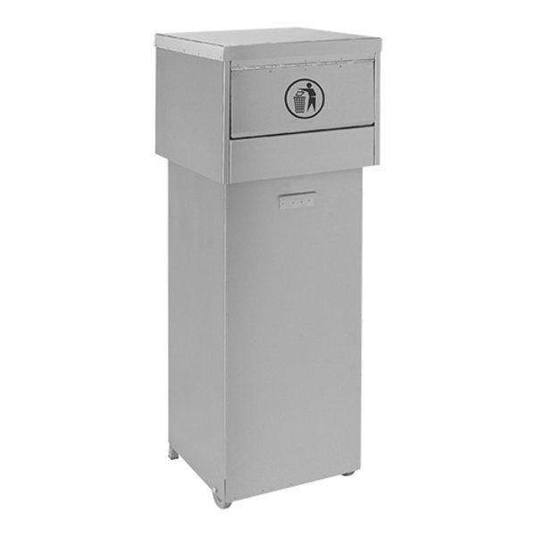 Afvalbak | RVS (Geborsteld) | 136L | Wielen | 420x420x1220(h)mm