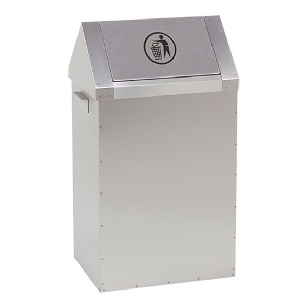 Afvalbak | RVS (Geborsteld) | 65L | Tuimeldeksel | 400x300x730(h)mm