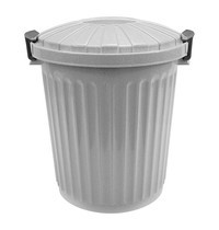 Denox Afvalvat met afsluitbare deksel grijs kunststof | 23L | Ø34,5x40,5(h)cm