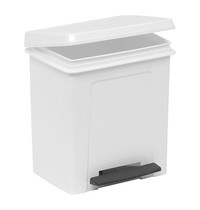 Denox Pedaalemmer wit kunststof | Met binnen emmer | 8L | 255x220x285(h)mm