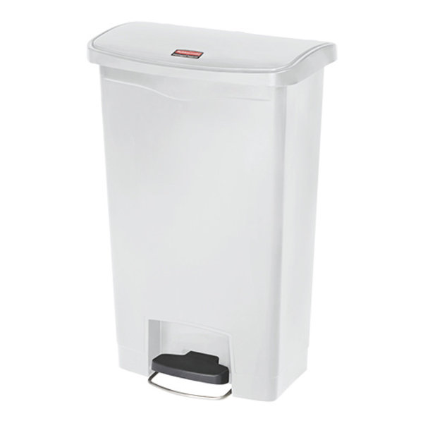 Pedaalemmer | Kunststof (Wit) | 90L | Klapdeksel | Wielen | 570x353x826(h)mm