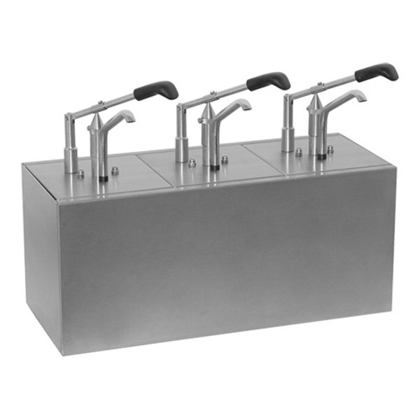 Saus/Dressingbar RVS instelbaar tot 30g | Met hefboombediening | 3x GN 1/6-200mm-176x162mm