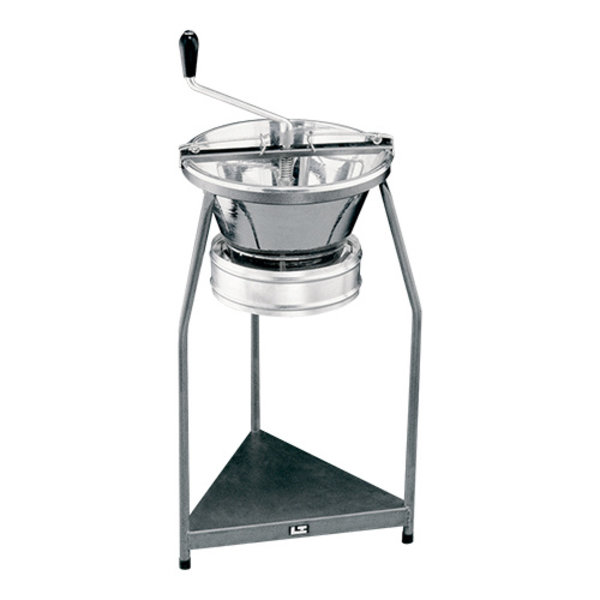 Groentezeef vertind op voetstuk voor pannen 40x40cm - inzetzeef Ø20cm  | Ø39x80(h)cm