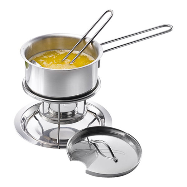 Sauspannetje met 1 waxinelichtje 7 sauslepel | 0,3 liter | Ø14x23,7x13.3(h)cm