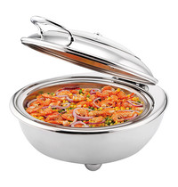 EMGA Chafing dish elektrisch RVS rond 6,8L | Incl. elektr. verhittingselement | 360W | 510x450x250(h)mm 