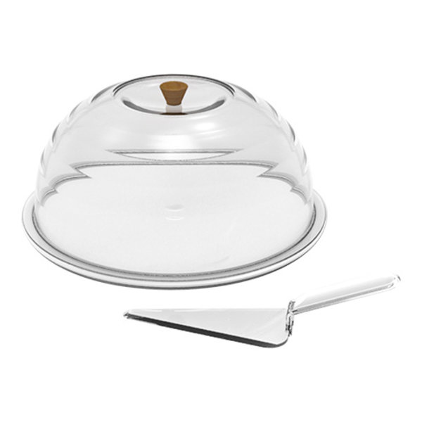 Taartplateau | Kunststof Transparant | Incl. Gebakschep | Ø340mm