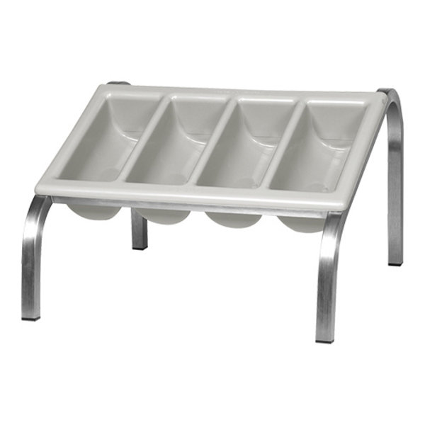 Bestekbak + Standaard | RVS/Kunststof | 4 Compartimenten | 526x510x328(h)mm