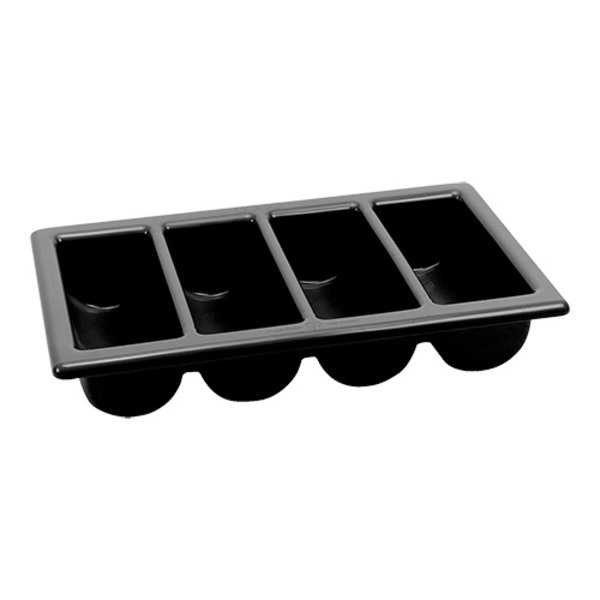 Bestekbak | 1/1 GN | Zwart Kunststof | 530x325x100(h)mm