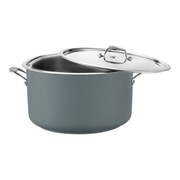 Bain Marie pan grijs | 8,6 liter | Compleet met binnen pan/klemring en deksel |  Ø32x19(h)cm