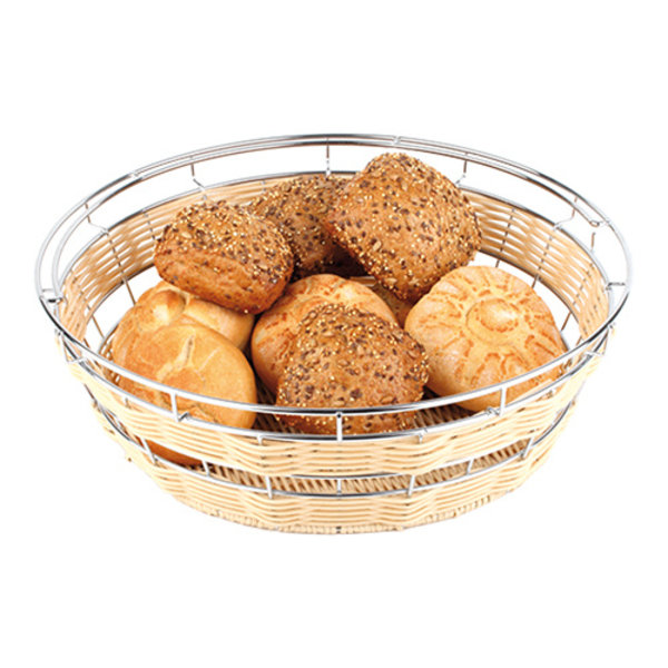 Broodmand | Polyrattan | Verchroomd | Rond | Ø400x80(h)mm