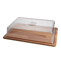 EMGA Serveerplateau hout met polycarbonaat kap 390x290x100(h)mm EMGA Serveerplateau hout met polycarbonaat kap 390x290x100(h)mm