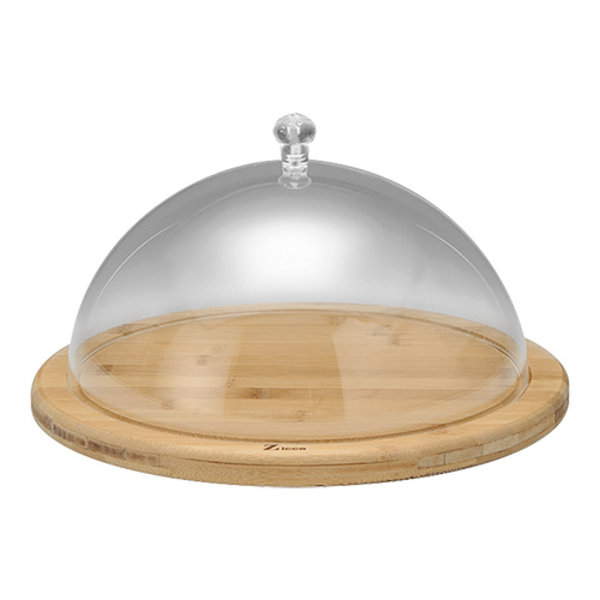 Serveerplateau | Hout + Kap | Ø300x180(h)mm